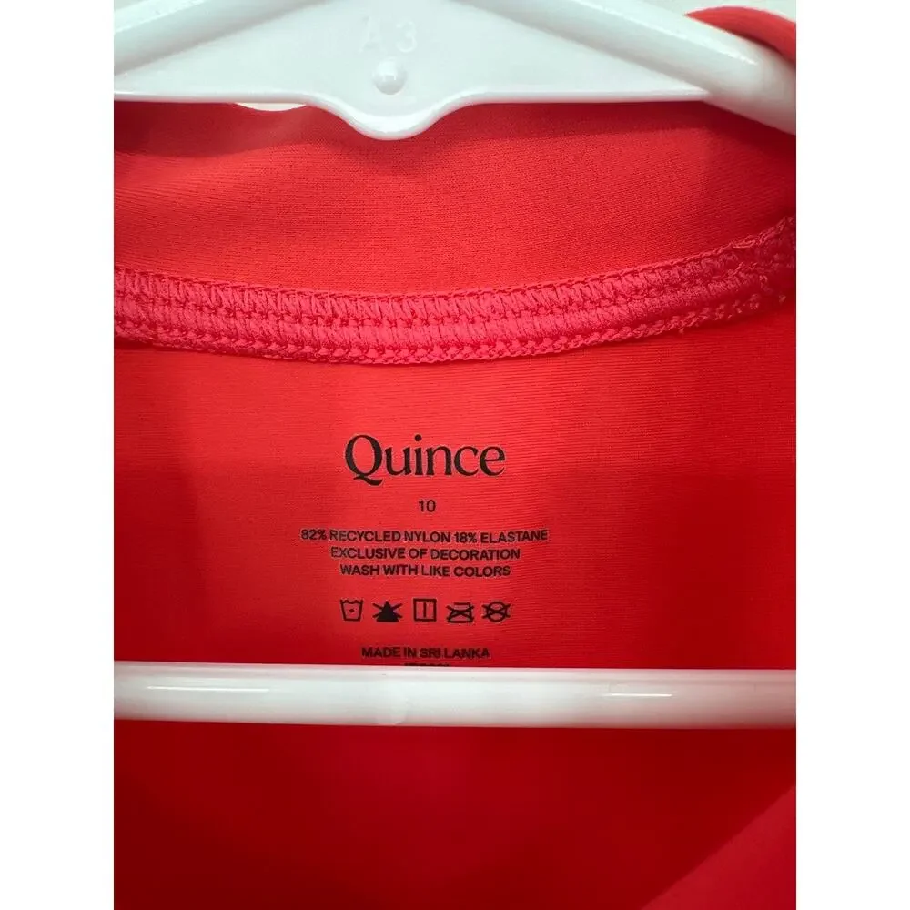 QUINCE Long Sleeve Rash Guard Size 10 Tangerine Orange UPF 50+ Sun Protection